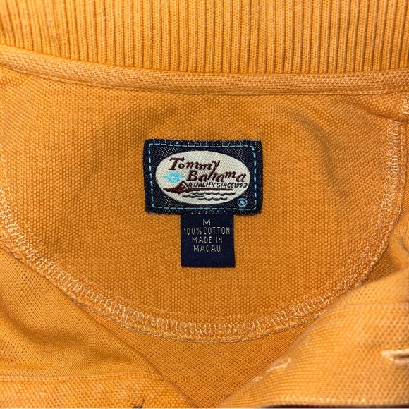 Tommy Bahama Men's Medium Polo Shirt Orange Cotton - Picture 8 of 9